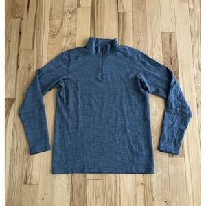 Kuhl Invigoratr Merino Wool 1/4 Zip Sweater Mens Large Blue 3236 Base Layer